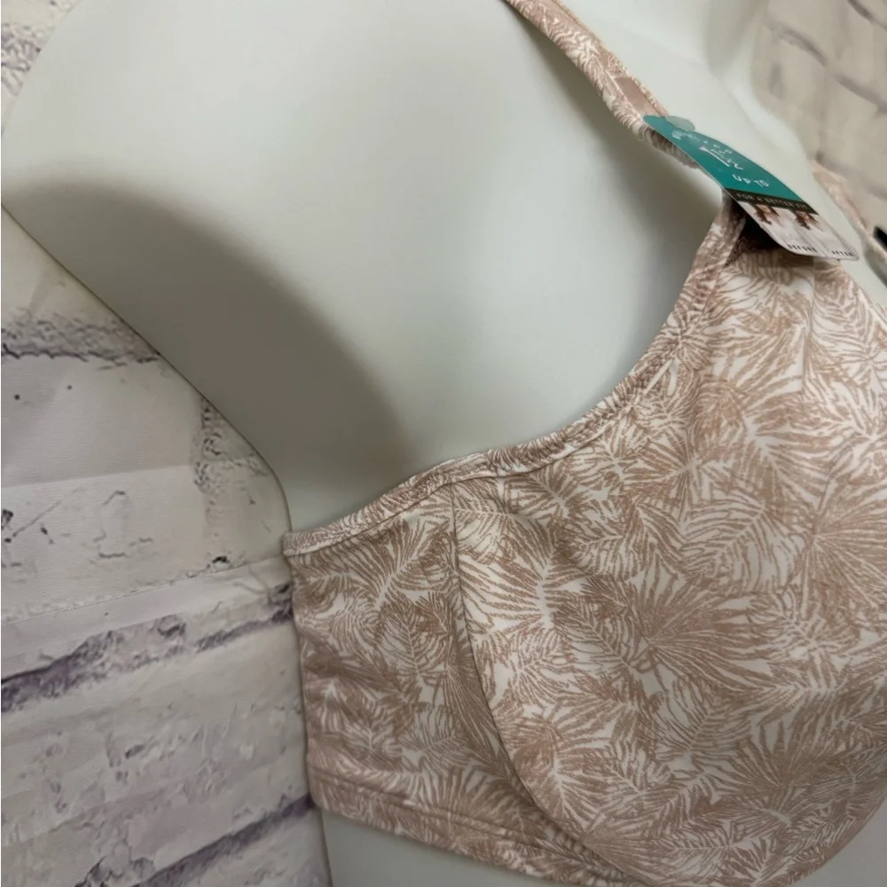 Bali Bra 40D Passion‎ For Comfort Fan Leaf Print Brown Minimizer DF3385 New